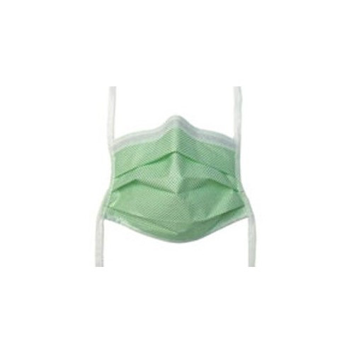 Surgical Mask Fog Shield Anti-fog Tape Pleated Tie Closure One Size Green Nonsterile Adult 65-3322 Case of 250