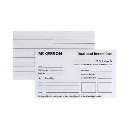 Sterilization Record Card McKesson Steam / EO Gas 73-DLC250 Pack/250 60497 MCK BRAND 524893_PK