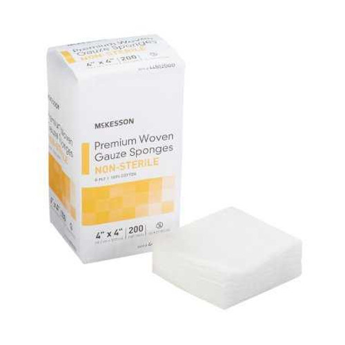 Gauze Sponge McKesson Woven Cotton 8-Ply 4 X 4 Inch Square NonSterile 44802000 Case/4000 16-I80-12403-S MCK BRAND 446041_CS