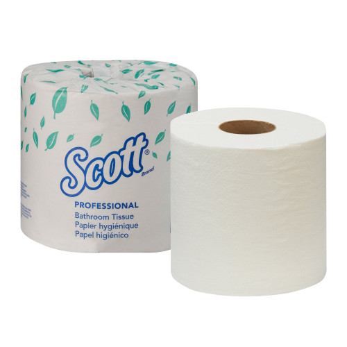 Scott Essential Toilet Tissue, 2-Ply, Cored Roll, White, 550 Sheets per Roll, Roll of 1