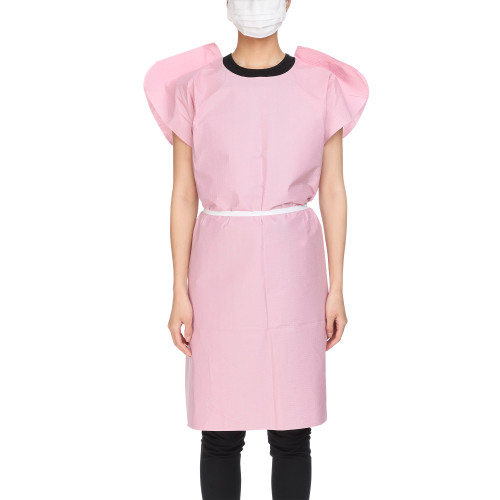 McKesson Patient Exam Gown, One Size Fits Most, Open Back, Mauve, Case of 50