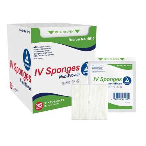 I.V. Sponge Dynarex Nonwoven 2 X 2 Inch Sterile 4610 Case/20 82851 Dynarex 865437_CS