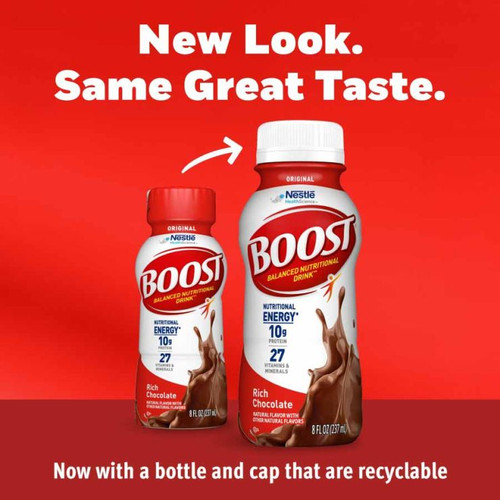 Oral Supplement Boost® Original Chocolate Flavor Liquid 8 oz. Bottle 00043900169729 - Case of 24 43900169729 Boost® Original 1178519_CS