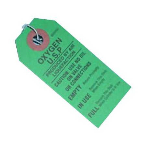 Warning Tag For Oxygen Tank Green Paper HWMN Each/1 HWMN 767183_EA