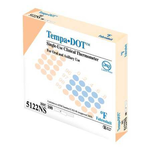 Disposable Oral Thermometer Tempa·DOT™ 99 to 104 °F Color Dots Display 5122NS Box of 100 3000-003-000 Tempa·DOT™ 982570_BX
