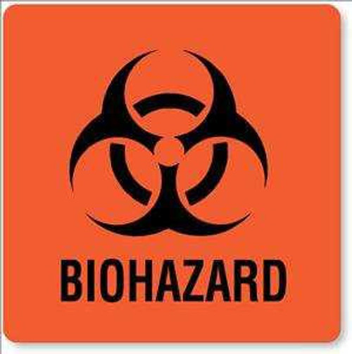 Pre-Printed Label UAL™ Warning Label Red Paper Biohazard / Symbol Black Biohazard 3 x 3 Inch ULBH503 Pack of 20 12002-M UAL™ 683044_PK