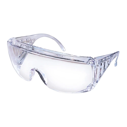 Safety Glasses Yukon Wrap Around, Clear Tint, Polycarbonate Lens, Clear Frame, Over Ear, One Size, 9800 Pack of 1