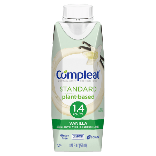 Compleat Standard 1.4 Plant-Based Vegan Tube Feeding Formula, Vanilla, 8.45 oz per Bottle, Carton of 24 Bottles Compleat Standard 1.4 Plant-Based Vegan Tube Feeding Formula, Vanilla, 8.45 oz per Bottle, Carton of 24 Bottles