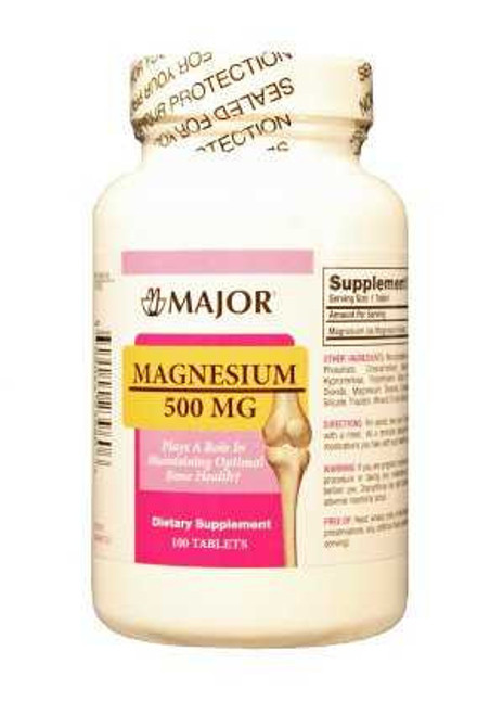 Mineral Supplement Major® Magnesium Oxide 500 mg Strength Tablet 100 per Bottle 00904423960 Pack of 1 904423960 Major® 875536_EA