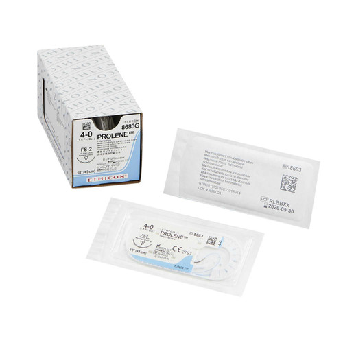 Nonabsorbable Suture with Needle Prolene™ Polypropylene P-1 3/8 Circle Precision Reverse Cutting Needle Size 6 - 0 Monofilament 8697G Box of 12 8697G Prolene™ 3277_BX