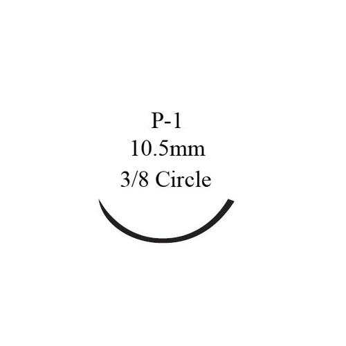 Nonabsorbable Suture with Needle Prolene Polypropylene P-1 3/8 Circle Precision Reverse Cutting Needle Size 6 - 0 Monofilament 8697G Box of 12