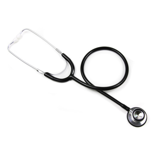 General Exam Stethoscope McKesson Black 1-Tube 22 Inch Tube Double Sided Chestpiece 01-670HBKGM Pack of 1 01-670HBKGM McKesson 1007587_EA