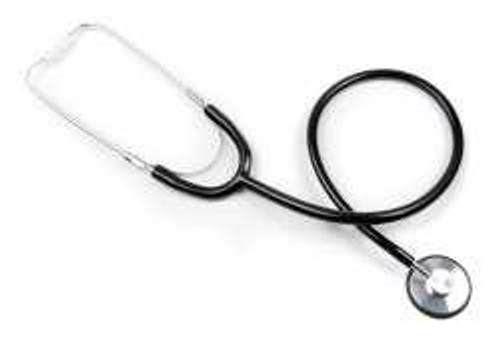 General Exam Stethoscope McKesson Black 1-Tube 21 Inch Tube Single Sided Chestpiece 01-660HBKGM Pack of 1 01-660HBKGM McKesson 1007588_EA