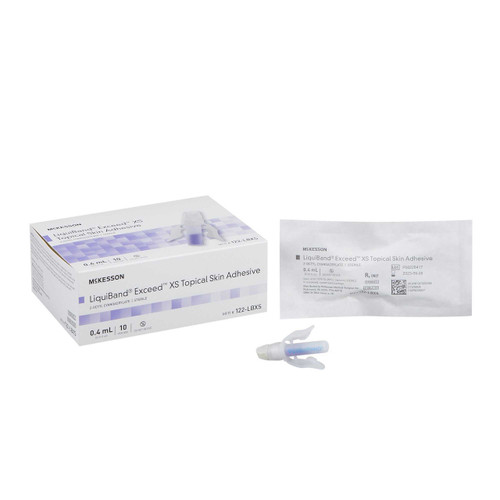 Skin Adhesive McKesson LiquiBand® Exceed™ 0.4 mL Liquid Dome Applicator Tip 2-Octyl Cyanoacrylate 122-LBXS Case of 60 122-LBXS McKesson LiquiBand® Exceed™ 1106591_CS