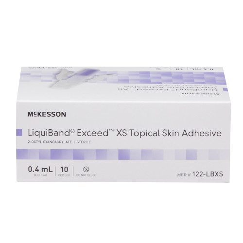 McKesson LiquiBand Exceed XS Skin Adhesive 0.4 mL Liquid Precision and Dome Applicator Tip 2-Octyl Cyanoacrylate, 122-LBXS, Case of 60
