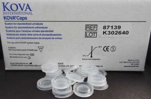 KOVA Plastics Urinalysis Cap Plastic Snap Cap Natural For KOVA Plastics Super 87137 and Economy 87137E Urinalysis Tubes NonSterile 87139 Box of 500 87139 KOVA Plastics 142852_BX