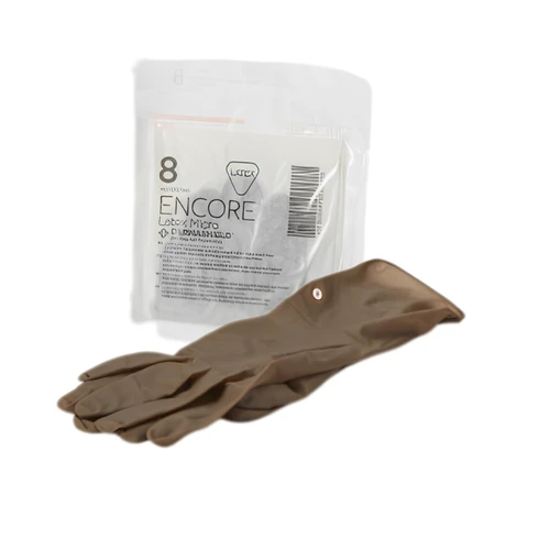 ENCORE Latex Micro Surgical Glove Size 8 Sterile Latex Standard Cuff Length Micro-Textured Brown Chemo Tested, 5787005, Pack of 1