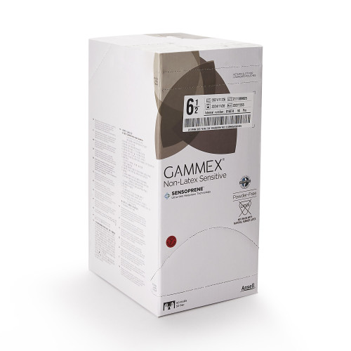 GAMMEX Non-Latex Sensitive Surgical Glove Size 6.5 Sterile Polychloroprene Standard Cuff Length Micro-Textured Cream Chemo Tested, 20277265, Case of 200