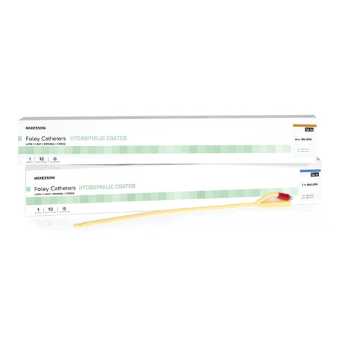 Foley Catheter McKesson 2-Way Coude Tip 5 cc Balloon 24 Fr. Latex 16-LFOL524C Pack of 1 16-LFOL524C McKesson 1152061_EA