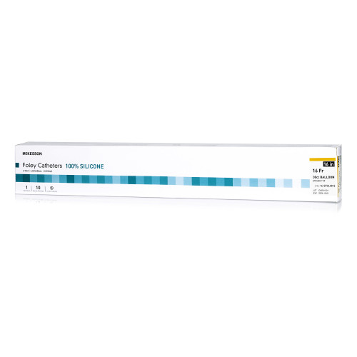 McKesson Silicone Foley Catheter Standard Tip 16 Fr. 16-SFOL3016 McKesson 1152038_BX