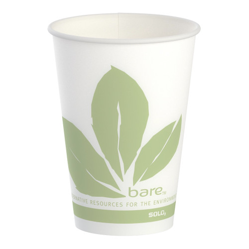 Bare Eco-Forward 7 oz. Wax Coated Paper Drinking Cup Leaf Print Disposable, R7BB-JD110, Pack of 1