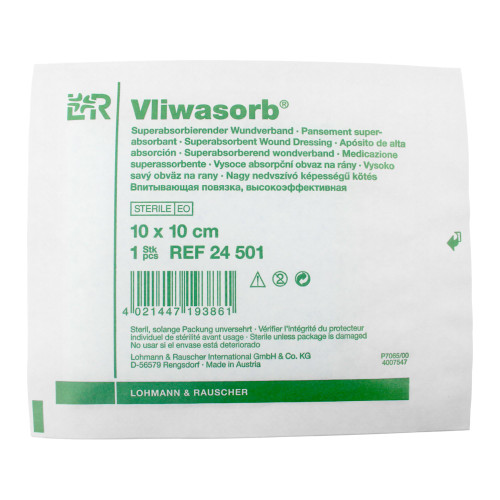 Vliwasorb Super Absorbent Dressing 4 X 4 Inch Square, 24501, Pack of 1