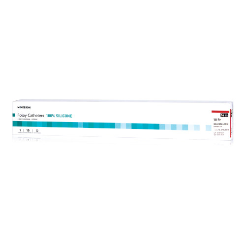 McKesson Silicone Foley Catheter Standard Tip 18 Fr.