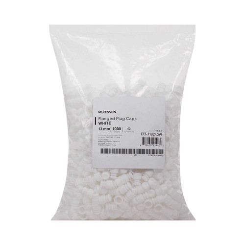 McKesson Tube Closure Polyethylene Flanged Plug Cap White 13 mm For Use with 13 mm Blood Drawing Tubes, Glass Test Tubes, Plastic Culture Tubes NonSterile 177-118240W Bag of 1000 177-118240W McKesson 1175284_BG