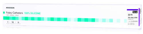 Foley Catheter McKesson 2-Way Standard Tip 30 cc Balloon 22 Fr. Silicone 16-SFOL3022 Pack of 1 16-SFOL3022 McKesson 1152041_EA Foley Catheter McKesson 2-Way Standard Tip 30 cc Balloon 22 Fr. Silicone 16-SFOL3022 Pack of 1 16-SFOL3022 McKesson 1152041_EA