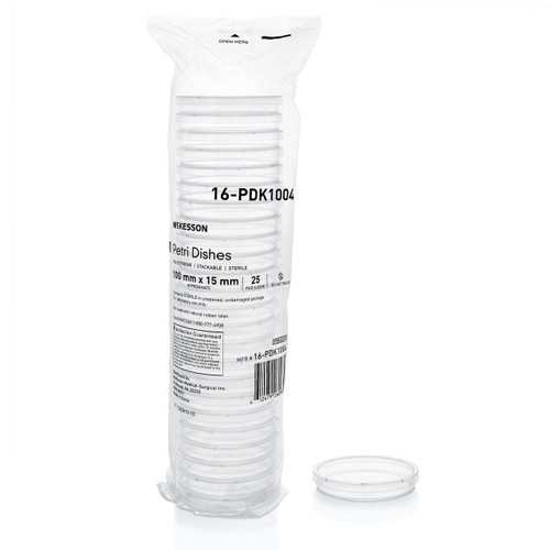 Petri Dish McKesson Polystyrene 16-PDK1004 Case of 500 16-PDK1004 McKesson 1198176_CS