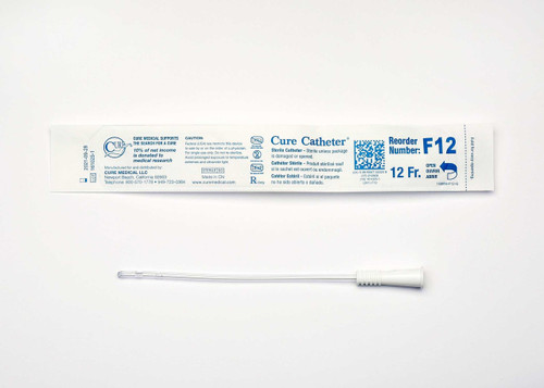 Urethral Catheter Cure Catheter® Straight Tip Uncoated PVC 12 Fr. 6 Inch F12 Case of 300 F12 Cure Catheter® 701372_CS