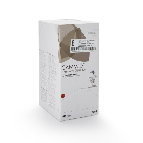GAMMEX Non-Latex Sensitive Surgical Glove Size 8 Sterile Polychloroprene Standard Cuff Length Micro-Textured Cream Chemo Tested, 20277280, Case of 200