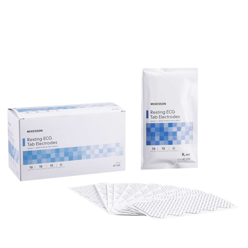 ECG Resting Electrode McKesson Non-Radiolucent Tab Connector 100 per Pack 87-230 Box of 10 87-230 McKesson 1183986_BX