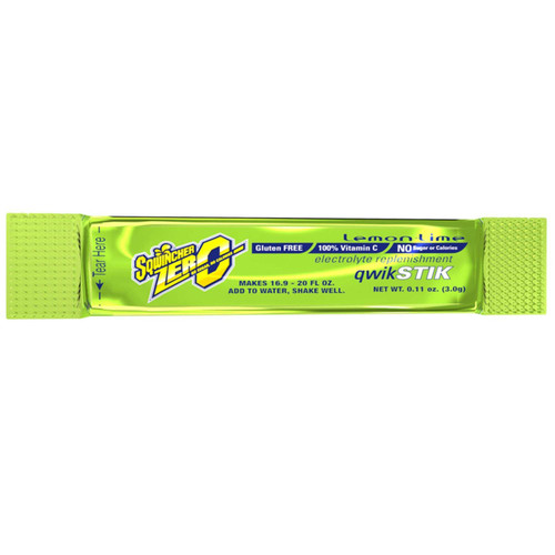 Oral Electrolyte Solution Sqwincher® Quik Stik® Zero Lemon-Lime Flavor 0.11 oz. Electrolyte 159060106 Bag of 50 159060106 Sqwincher® Quik Stik® Zero 1131076_BG