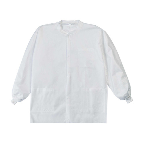 Lab Jacket LabMates® White Large Hip Length Nonwoven Disposable 85185 Bag of 10 85185 LabMates® 1149947_BG