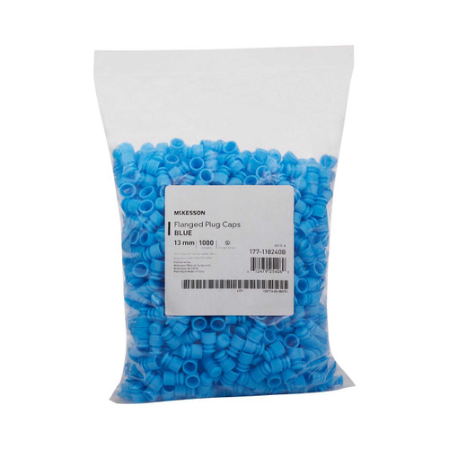 McKesson Tube Closure Polyethylene Flanged Plug Cap Blue 13 mm For Use with 13 mm Blood Drawing Tubes, Glass Test Tubes, Plastic Culture Tubes NonSterile 177-118240B Case of 20000 177-118240B McKesson 1175277_CS