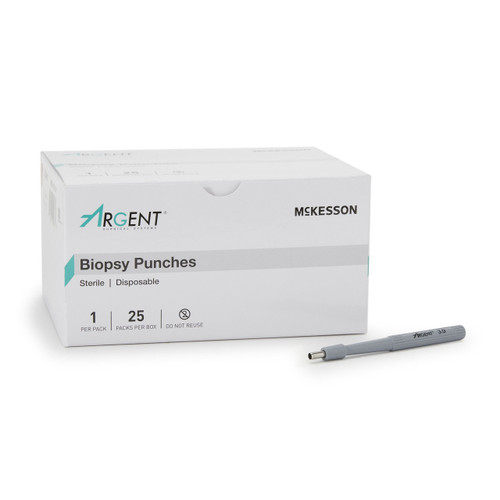 Biopsy Punch McKesson Argent™ Dermal 3 mm 16-1311 Box of 25 16-1311 McKesson Argent™ 1175172_BX