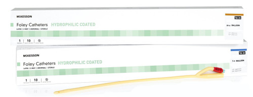 Foley Catheter McKesson 2-Way Coude Tip 5 cc Balloon 18 Fr. Latex 16-LFOL518C Pack of 1