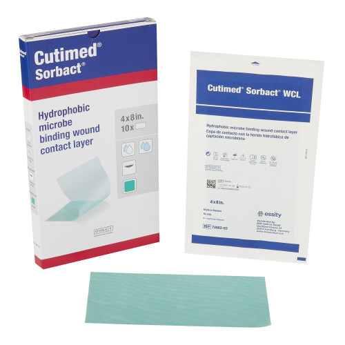 Cutimed Sorbact WCL Antimicrobial Wound Contact Layer Dressing 4 X 8 Inch Sterile, 7266203, Pack of 1