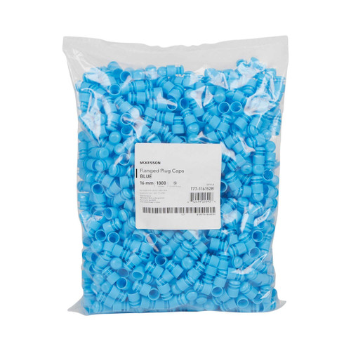 McKesson Tube Closure Polyethylene Flanged Plug Cap Blue 16 mm For Use with 16 mm Blood Drawing Tubes, Glass Test Tubes, Plastic Culture Tubes NonSterile 177-116152B Case of 10000 177-116152B McKesson 1175407_CS