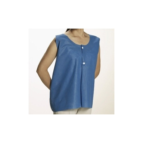 Exam Vest, Blue / White, One Size, Front Opening Snap Closure Unisex, 70218N, Case of 75