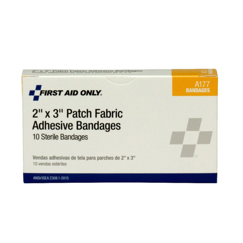 First Aid Only Adhesive Strip Fabric Tan 2 X 3 Inch Sterile, A177, Box of 1
