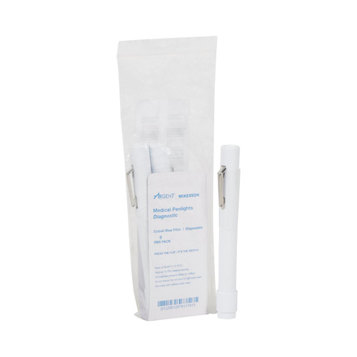 Penlight McKesson White Light with Cobalt Filters 4-1/2 Inch Disposable 22-6303 Pack of 1 22-6303 McKesson 193986_EA
