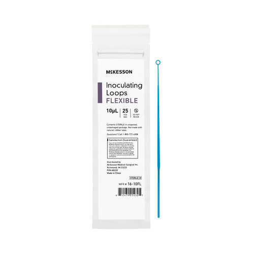 Inoculating Loop McKesson 10 μL High Impact Polystyrene Integrated Handle Sterile 16-10FL Bag of 25 16-10FL McKesson 1175309_BG