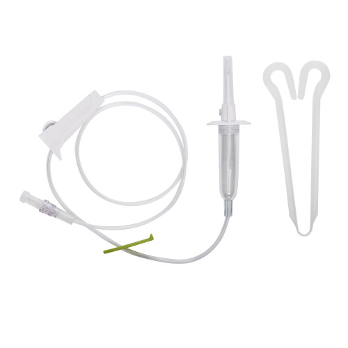 ICU Secondary IV Administration Set Gravity Without Ports 15 Drops / mL Drip Rate Without Filter 34 Inch Tubing Solution, 1423028, Pack of 1