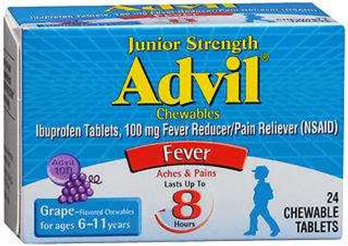 Pain Relief Advil® 100 mg Strength Ibuprofen Chewable Tablet 24 per Bottle 00573017920 Bottle of 1 573017920 Advil® 989191_BT