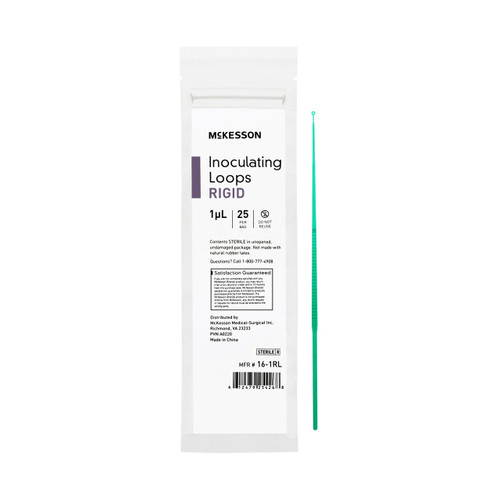Inoculating Loop McKesson 1 µL Polystyrene Integrated Handle Sterile 16-1RL Case of 1000 16-1RL McKesson 1175307_CS
