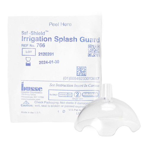 Irrigation Splash Guard Saf-Shield* 2 Exit Portals, Clear, Plastic, Angled Inlet, Sterile 766 Pack of 1 766 Saf-Shield* 455907_EA
