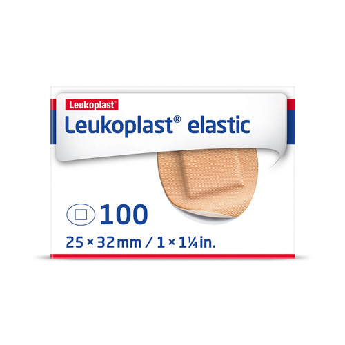 Adhesive Strip Leukoplast Elastic 1-1/4 Inch Cross-Elastic Material Oval Tan Sterile 7645613 Box of 100
