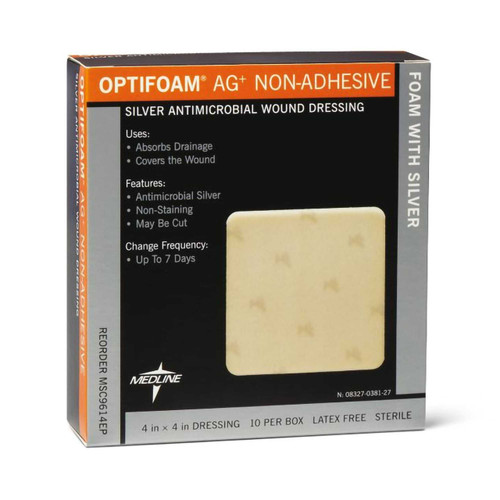 Optifoam Ag Foam Dressing with Silver 4 x 4 Inch MSC9614EP Optifoam® Ag+ 768362_CS
